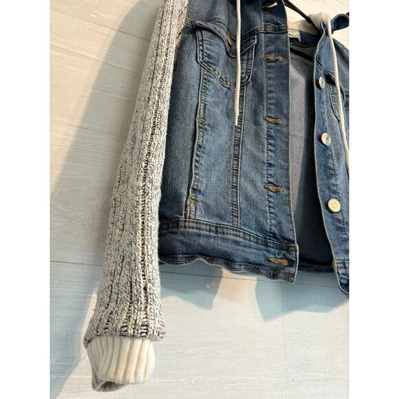 Women's Size S Jean Sweater Jacket WallFlower Dreamer Blue, Gray - Picture 3 of 6
